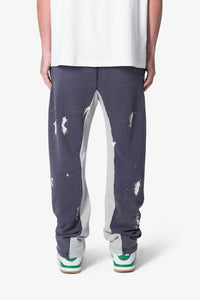 3 Patch Contrast Sweatpants - Blue