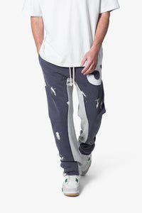 3 Patch Contrast Sweatpants - Blue