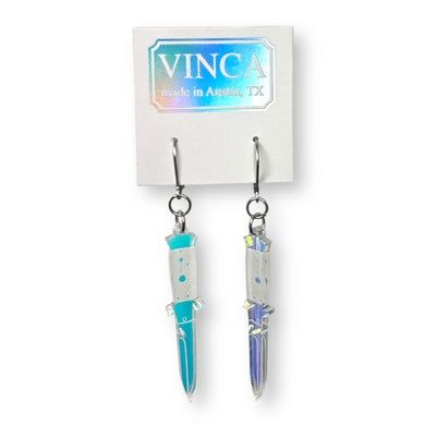 A Knife Less Ordinary Dangle Earrings - Iridescent