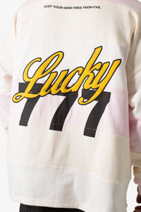 777 Lucky Striped Rugby - Peach