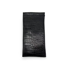 Load image into Gallery viewer, Black Faux  Croco Soft Pouch