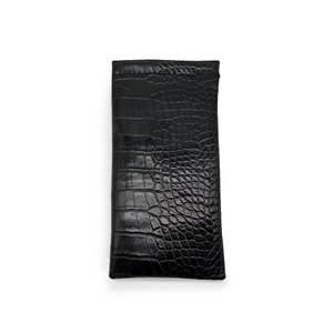 Black Faux  Croco Soft Pouch