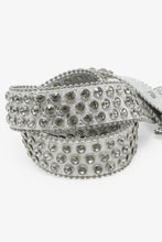 Load image into Gallery viewer, Allover Rhinestone Studded Belt - White