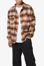 Load image into Gallery viewer, Asymmetrical Pocket Flannel Shirt - Brown