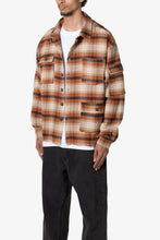 Load image into Gallery viewer, Asymmetrical Pocket Flannel Shirt - Brown