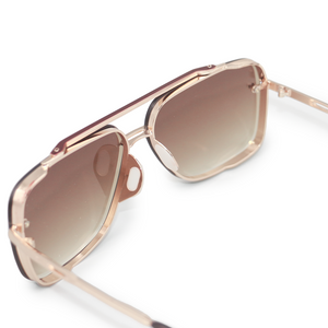 Bella Coffee - Tangle Free Aviator Sunglasses