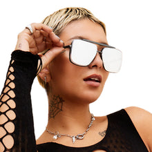 Load image into Gallery viewer, Bella -  Chrome Black Oversized Squared Aviators