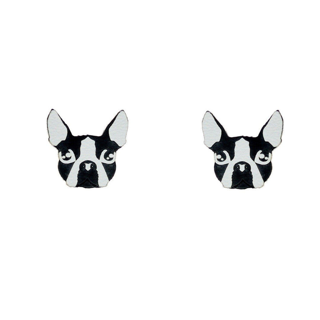 Last Chance! Boston Terrier Earrings in Black/White