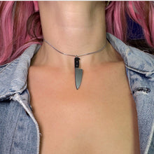 Load image into Gallery viewer, Chef&#39;s Knife Necklace in Silver/Black