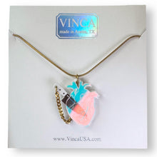 Load image into Gallery viewer, Chopped Heart Necklace - Gold/Iridescent/White