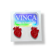 Load image into Gallery viewer, Don&#39;t Miss a Beat Anatomical Heart Earrings