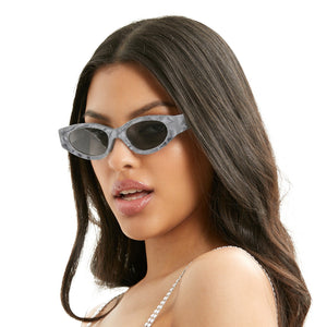 Kat x Money Moves - Grey Cateye Sunglasses