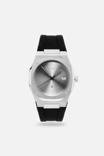 Load image into Gallery viewer, FKM Rubber Strap: Black/Steel