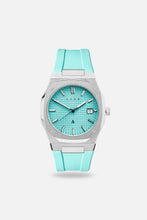 Load image into Gallery viewer, FKM Rubber Strap: Turquoise/Steel