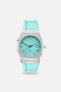 FKM Rubber Strap: Turquoise/Steel