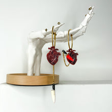 Load image into Gallery viewer, Chopped Heart Hoops - Gold Hoops