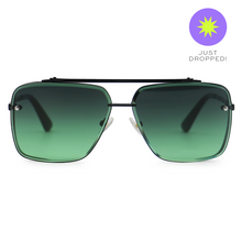 Load image into Gallery viewer, Bella - Dark Green Oversized Squared Aviators