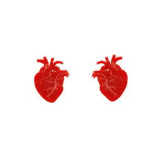 Load image into Gallery viewer, Don&#39;t Miss a Beat Anatomical Heart Earrings