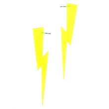 Load image into Gallery viewer, Lightning Bolt Earrings in Clear Green