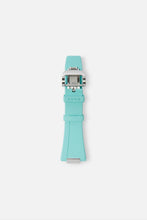 Load image into Gallery viewer, FKM Rubber Strap: Turquoise/Steel