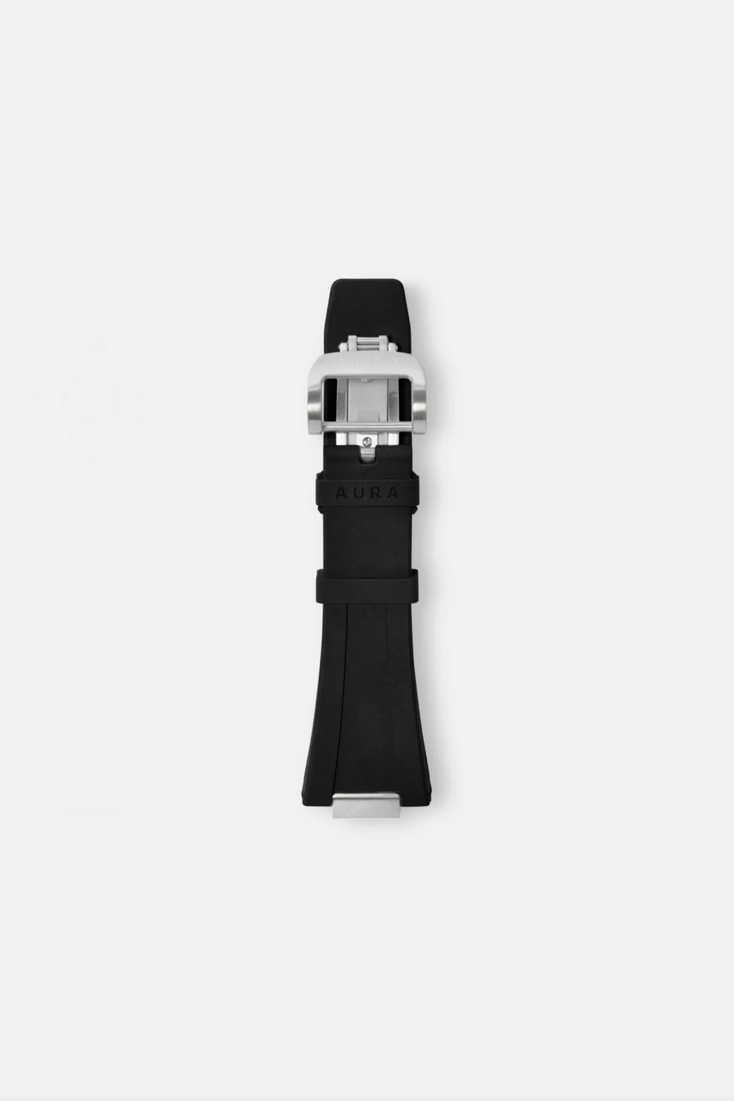 FKM Rubber Strap: Black/Steel